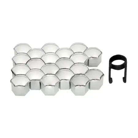 Cache-écrous Chrome 19mm, 20 pièces avec Pince Offre Limitée