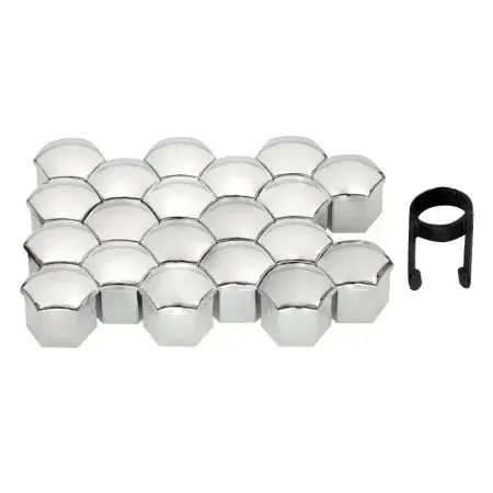 Top Vente Cache-écrous Chrome 21mm, 20 pièces avec Pince