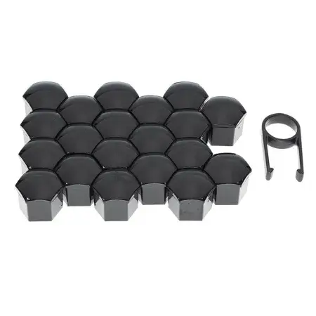 Satisfait Ou Remboursé Cache-écrous Noir 21mm, 20 pièces avec Pince