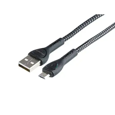 Câble de charge et de synchronisation, tressé en microfibre, rétroéclairage LED, 200 cm, USB vers micro USB WAYME Vente Flash