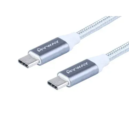 Câble de charge et de synchronisation, tressé en microfibre, 120 cm, USB-C vers USB-C v3.0 max 3.4A WAYME Certifié