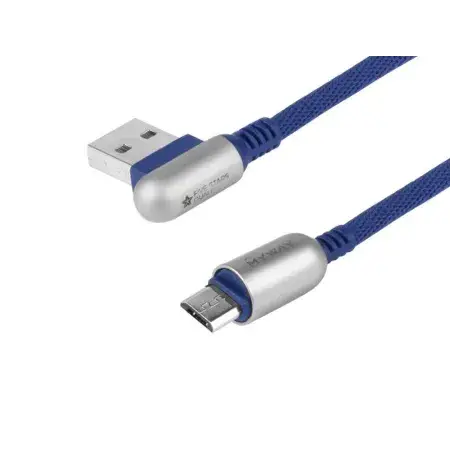 Câble de charge et de synchronisation, 120 cm, tressé en microfibre, double face coudé USB vers micro USB, marine WAYME Achetez Aujourd’hui