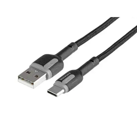 Câble de charge et de synchronisation, tressé en microfibre, 100 cm, USB vers USB-C WAYME Jusqu’à Épuisement Des Stocks