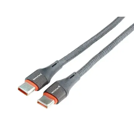 Câble de charge et de synchronisation, tressé microfibre, 100 cm, USB-C vers USB-C PD, max. 65W WAYME Certifié