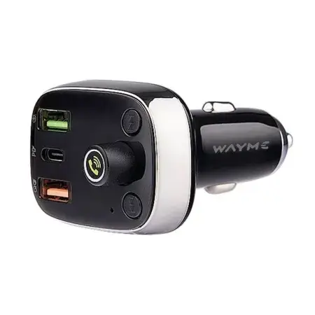 Offre Spéciale Transmetteur FM12/24V avec USB-C PD, QC4.0+, Auto-ID, voltmètre et mains-libres WAYME