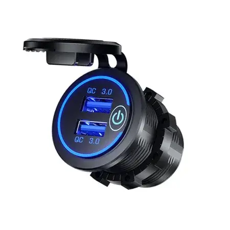 Chargeur intégré 2x USB QC3.0 avec interrupteur tactile et rétroéclairage Meilleur Prix