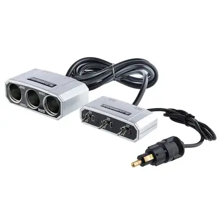 Multiprise triple DIN avec interrupteurs sur câble Affaire À Saisir