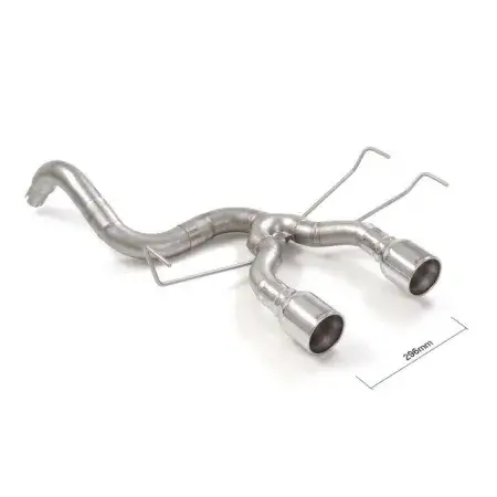 Tube arrière en inox Groupe N avec 2 sorties ronde centrales 102 mm Abarth 500 / 595 (Type 312) Nouvelle Collection