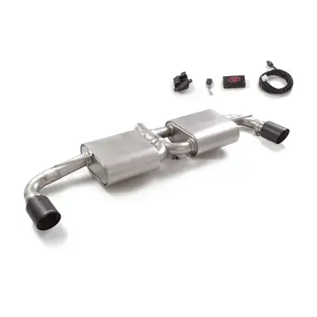 Haute Qualité Silencieux arrière duplex en inox g/d avec sortie ronde Carbon Shot 100 mm