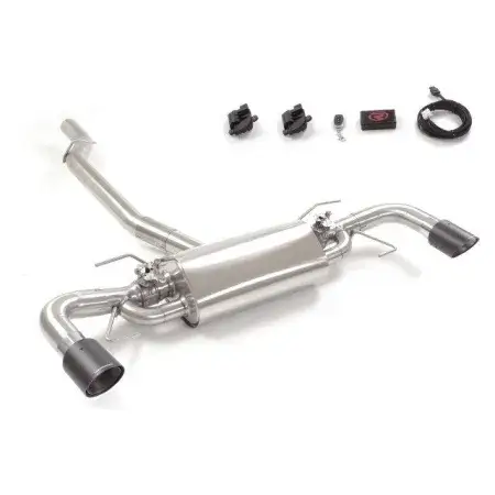Silencieux arrière duplex en inox g/d avec sortie ronde Carbon Shot 90 mm Prix Bas