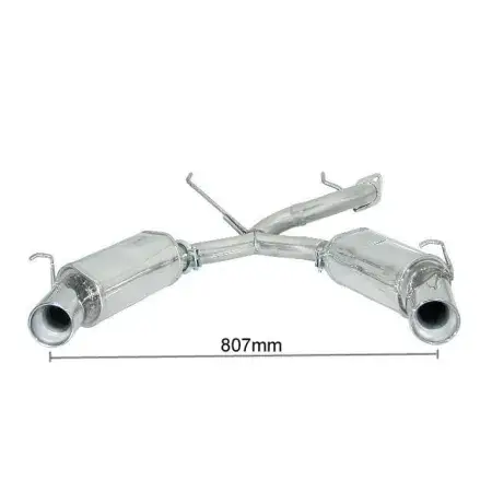 Silencieux arrière duplex en inox g/d avec 1 sortie ronde 102 mm - Modifier le pare-chocs d'origine Promotion Saisonnière