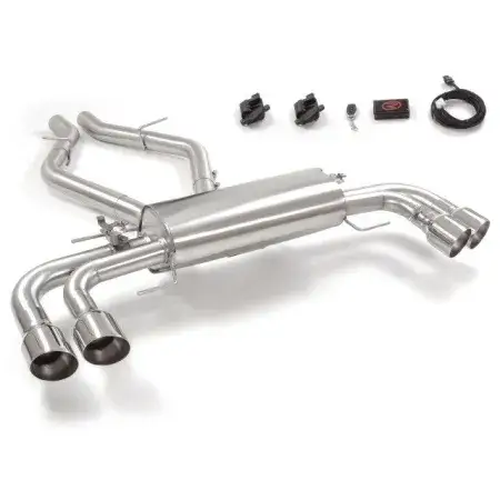 Livraison Gratuite Silencieux arrière duplex en inox g/d avec 2 sortie ronde Sport Line 102 mm