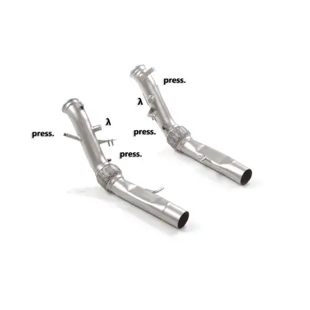 Tube remplacement cat Groupe N en inox Gauche/Droite avec enlèvement du filtre à particules. Tous les emplacements des sondes d’ Promotion Saisonnière