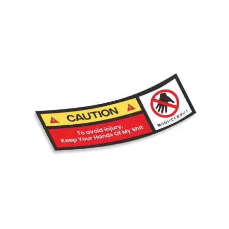 Réduction Slap Sticker Caution