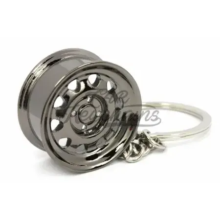 Usine Directe Porte-clés Wheels Wide steel Noir Chrome