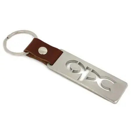 Porte-clés Acier inoxydable et Cuir OPC Opel Authentique
