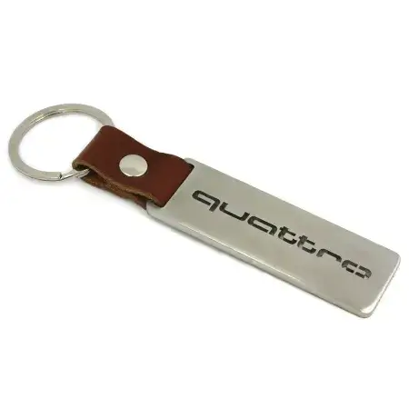 Livraison Express Porte-clés Acier inoxydable et Cuir QUATTRO Audi
