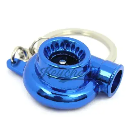 Satisfait Ou Remboursé Porte-clés Turbo Bleu Chrome