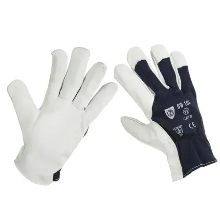 Gants de travail cuir de chèvre, T7, bleu marine Vente Flash