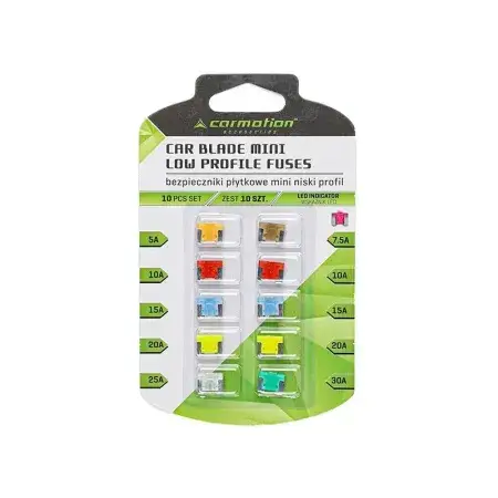 Fusibles à lame MINI à bas profil avec voyant LED, 10 pièces Haute Qualité
