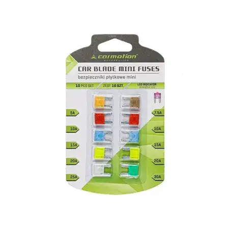 Fusibles à lame MINI avec voyant LED, 10 pièces Dernier Modèle