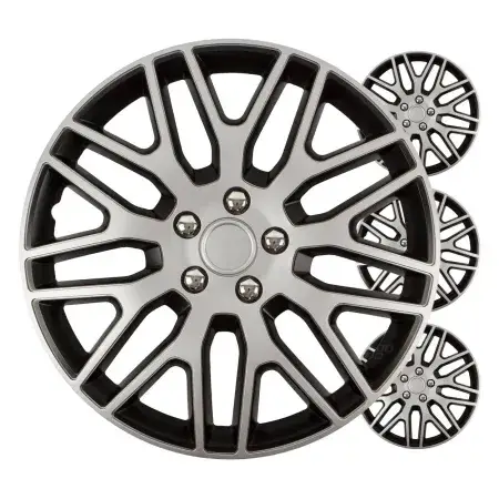 Achat Immédiat Pack de 4 Enjoliveurs Dakar Noir Argent 16"
