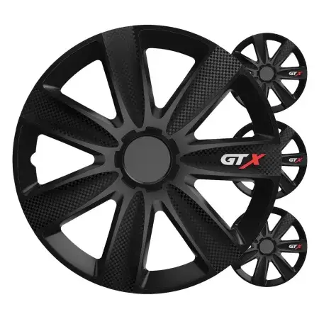 Dernier Modèle Pack de 4 Enjoliveurs GTX Noir Carbone 17"