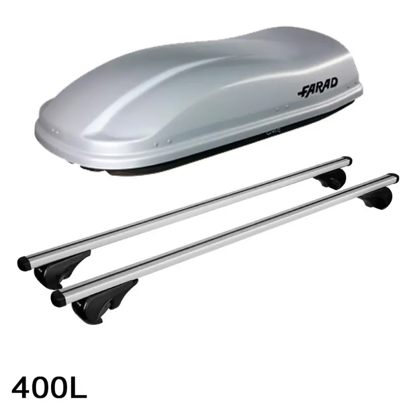 Coffre de toit Marlin 400 Litres GRIS et barres de toit Volkswagen Passat Break - 1997 à 2005 Petit Prix