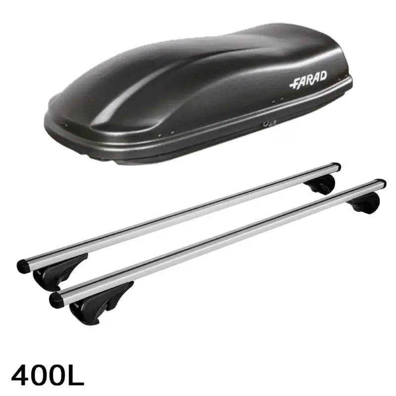 Coffre de toit Marlin 400 Litres noir et barres de toit Honda Accord Break - 2008 à 2013 Bon Marché