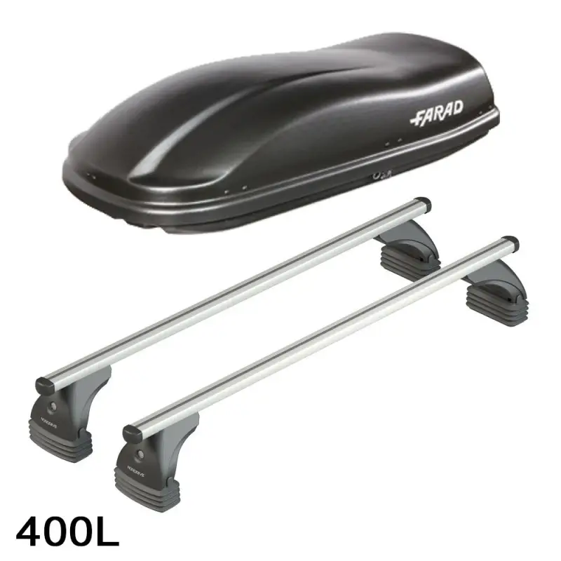 Vente Directe Coffre de toit Marlin 400 Litres noir et barres de toit Opel Astra Astra H 5 portes - 2004 à 2009