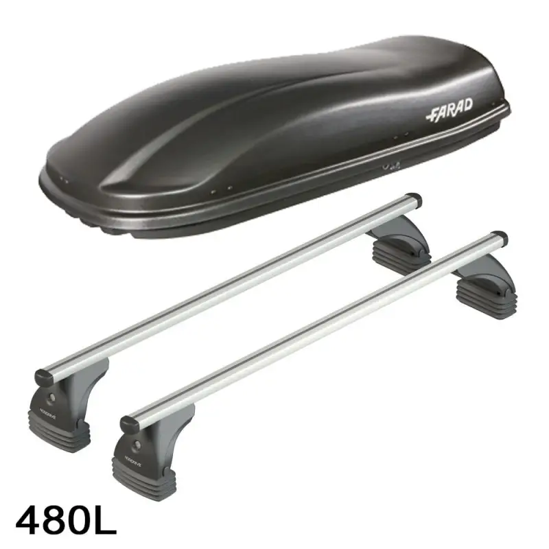 Coffre de toit Marlin 480 Litres noir et barres de toit Bmw Serie 4 F32 Coupé A partir de 2013 Prix Cassé