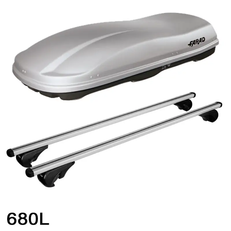 Commander Vite Coffre de toit Marlin 680 Litres GRIS et barres de toit Renault Megane Sportour 2009 à 2013