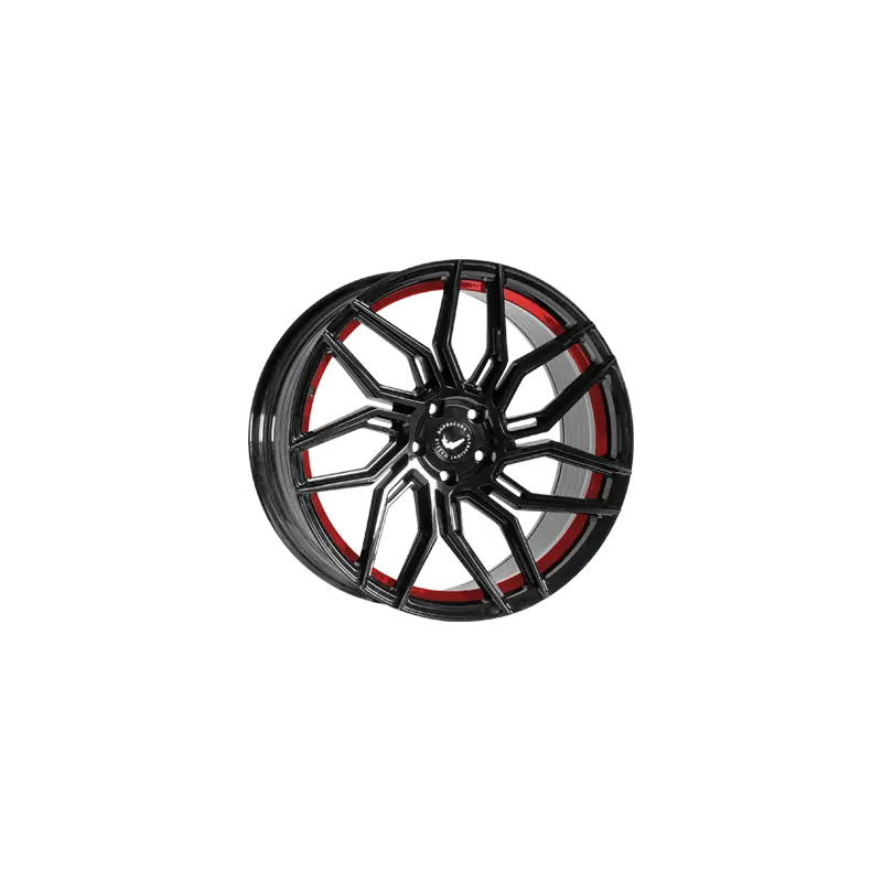 Commander Maintenant Jante aluminium Barracuda Dragoon, 10x20 ET20 5x112 66,6, higloss-black undercut Trimline red