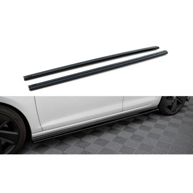 Nouveauté RAJOUTS DES BAS DE CAISSE POUR VW GOLF 7 GTI PREFACE-FACELIFT - MAXTON DESIGN - FINITION NOIR BRILLANT