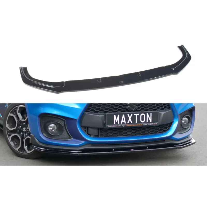 LAME DU PARE-CHOCS AVANT - SPLITTER V.1 SUZUKI SWIFT 6 SPORT - MAXTON DESIGN - FINITION NOIR BRILLANT Satisfait Ou Remboursé