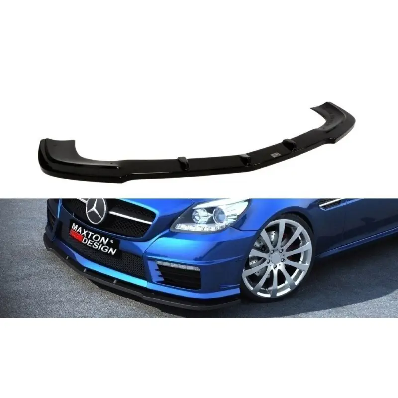 LAME DU PARE-CHOCS AVANT MERCEDES SLK R172 AMG - MAXTON DESIGN - FINITION NOIR BRILLANT Authentique