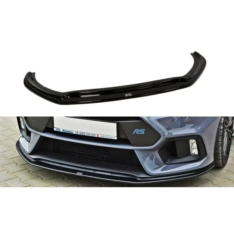 LAME DU PARE-CHOCS AVANT FORD FOCUS 3 RS V.3 - MAXTON DESIGN - FINITION NOIR BRILLANT Meilleur Prix
