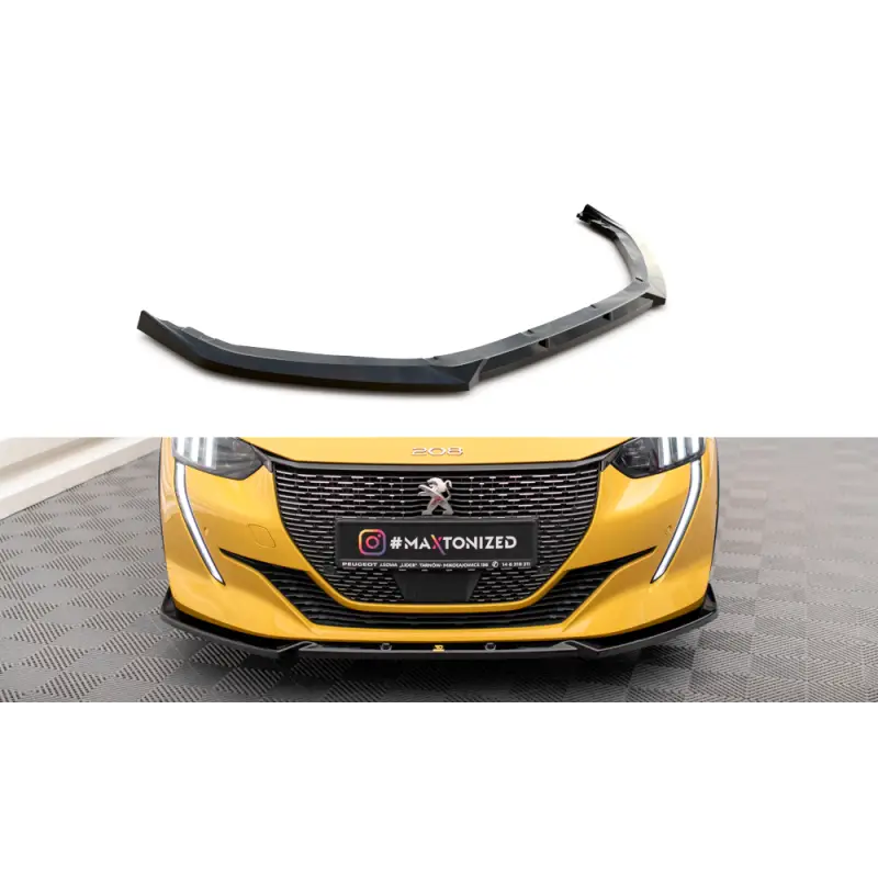 LAME DU PARE-CHOCS AVANT V.1 PEUGEOT 208 GT MK2 - MAXTONDESIGN - FINITION NOIR BRILLANT Offre Exclusive