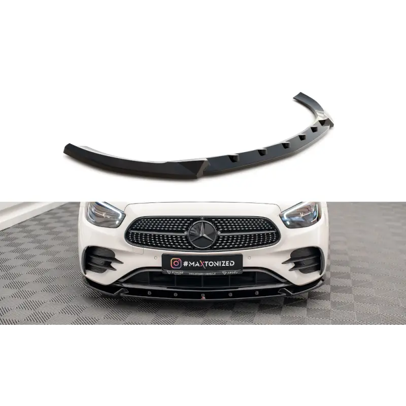 Prix Réduit LAME DU PARE-CHOCS AVANT V.2 MERCEDES-BENZ CLASSE E AMG-LINE W213 FACELIFT - AUSSI A238/C238 - MAXTONDESIGN - NOIR BRILLANT