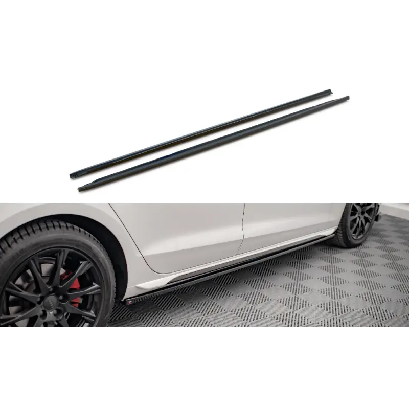 Meilleur Prix RAJOUTS DES BAS DE CAISSE AUDI A4 B9 FACELIFT - MAXTONDESIGN - FINITION NOIR BRILLANT