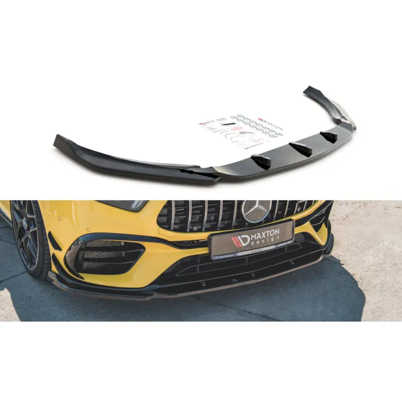 LAME DU PARE-CHOCS AVANT V.2 MERCEDES-AMG A 45 S W177 - MAXTON DESIGN - FINITION NOIR BRILLANT Vente Flash