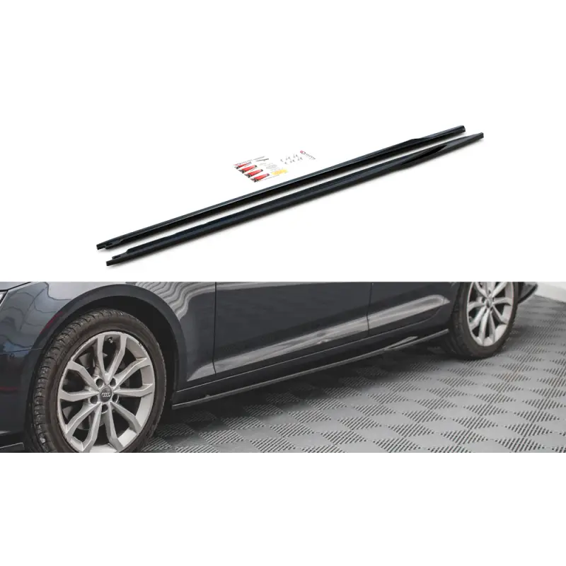 Commander Vite RAJOUTS DES BAS DE CAISSE AUDI A4 AVANT B9 - MAXTON DESIGN - FINITION NOIR BRILLANT