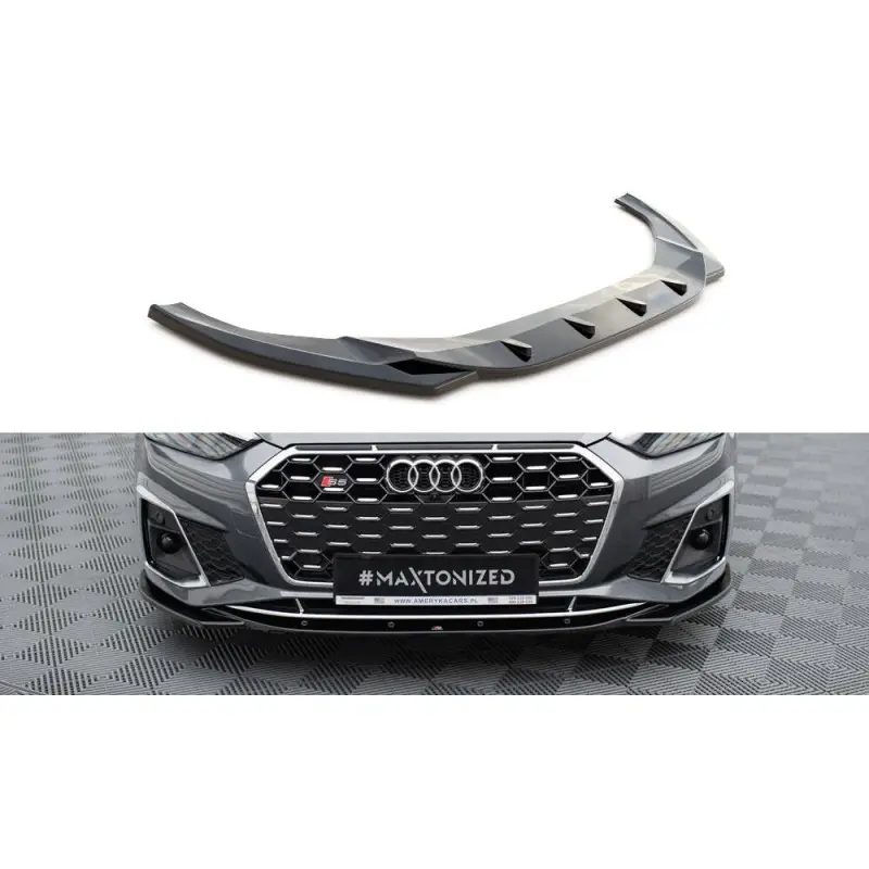 LAME DU PARE-CHOCS AVANT V.1 AUDI S5 / A5 S-LINE F5 FACELIFT - MAXTON DESIGN - FINITION NOIR BRILLANT Prix Réduit