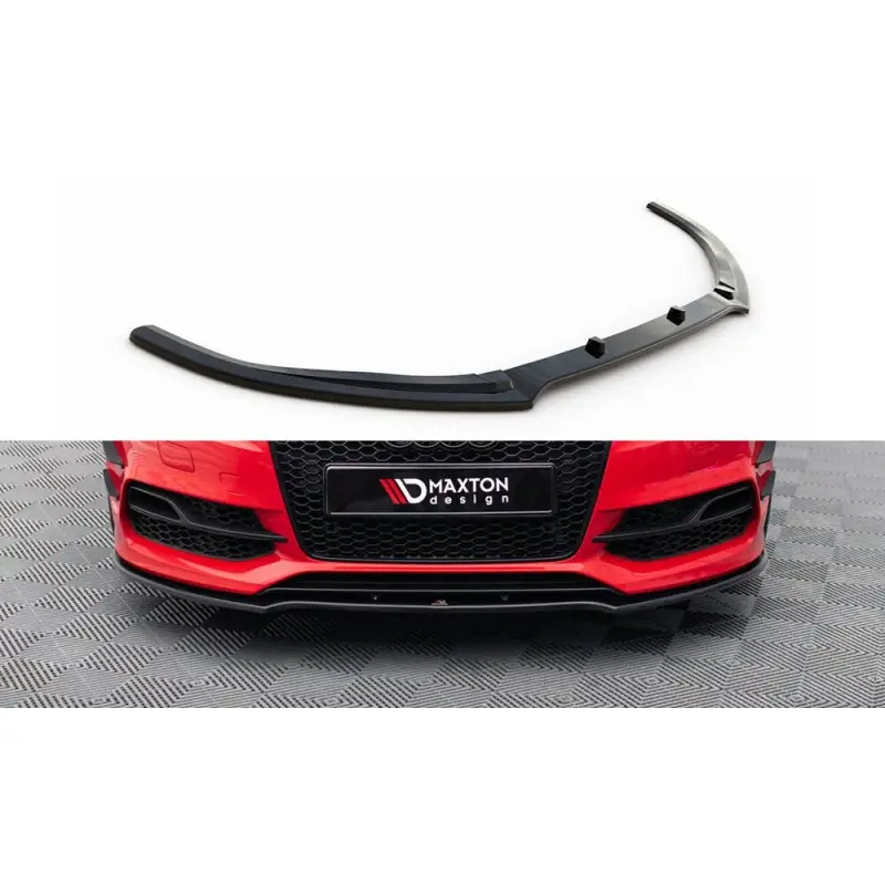 Nouvel Arrivage LAME DU PARE-CHOCS AVANT V2 POUR AUDI S3 - A3 S-LINE 8V (13-16) - MAXTON DESIGN - FINITION NOIR BRILLANT