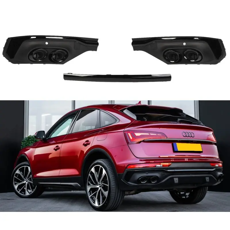 DIFFUSEUR DE PARE-CHOCS ARRIERE LOOK SQ5 POUR AUDI Q5 S-LINE (20-24) EMBOUT NOIR Marque