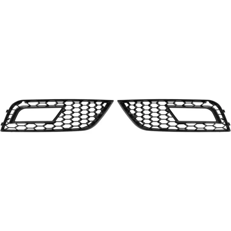 Prix Bas SET DE GRILLE D ANTIBROUILLARS POUR PARE-CHOCS AVANT AUDI A4 LIM/AVANT (11-15) - NOIR BRILLANT