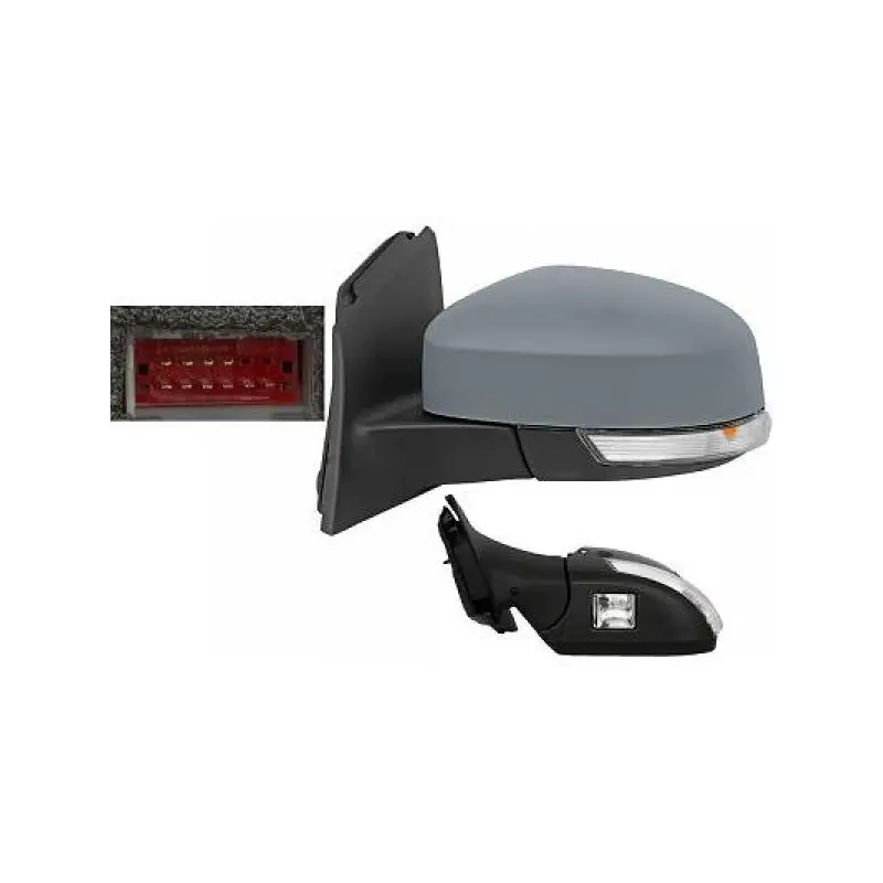 RETROVISEUR AVANT GAUCHE POUR FORD FOCUS (11-18) - 10 PIN - ELECTRIQUE - CHAUFFANT - RABATTABLE - LAMPE SOUS RETRO - CLIGNOTANT Expédié Aujourd’hui