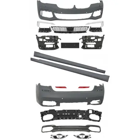 Top Vente KIT COMPLET LOOK M7 POUR BMW SÉRIE 7 G11 (15-18) - POUR LAVE-PHARE - AVEC TROUS POUR CAPTEUR DE STATIONNEMENT PDC
