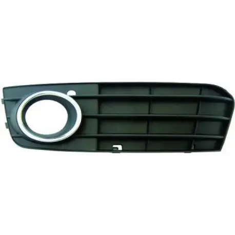 Meilleur Prix GRILLE DE PARE CHOC AVANT GAUCHE AUDI A4 B8 8K (08-12) - AVEC TROU POUR ANTIBROUILLARD - NOIR AVEC CONTOUR CHROME