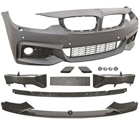 Dernière Chance PARE-CHOCS AVANT LOOK PACK M / M-PERFORMANCE POUR BMW SÉRIE 4 F32/F33/F36 (14-19) - POUR PDC - POUR LAVE-PHARE - AVEC LAME